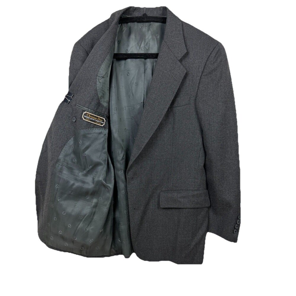 Christian Dior Grand Lux Collection Mens 40 Gray 100% Wool Blazer Jacket